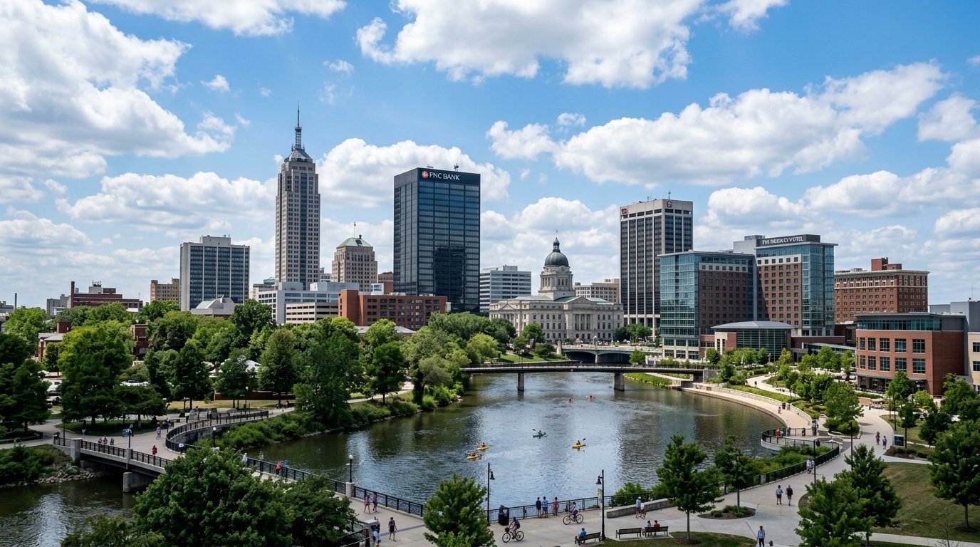 Fort Wayne Indiana Skyline